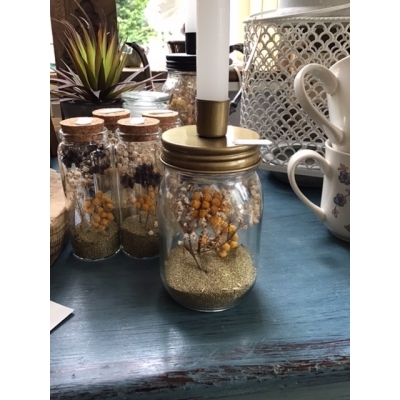 Glazen pot met kaarsenhouder Glazen pot met kaarsenhouder