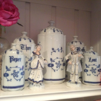 Set voorraad potten blauw