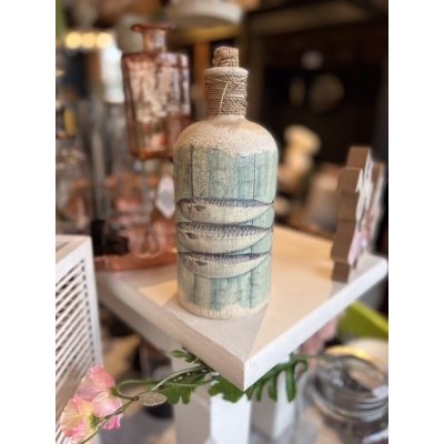 Fles met vissen craquelé l